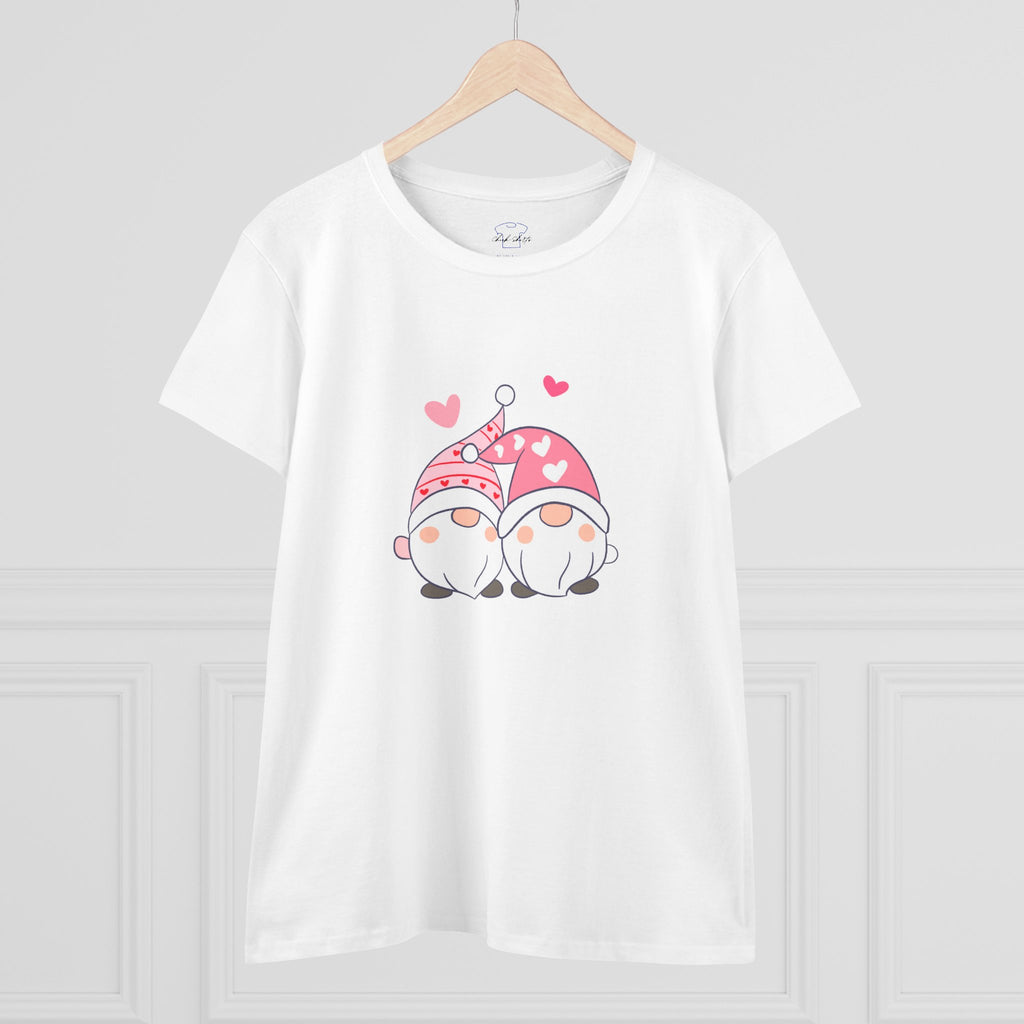 Gnome Couple Love ~ Women's Midweight Cotton Tee