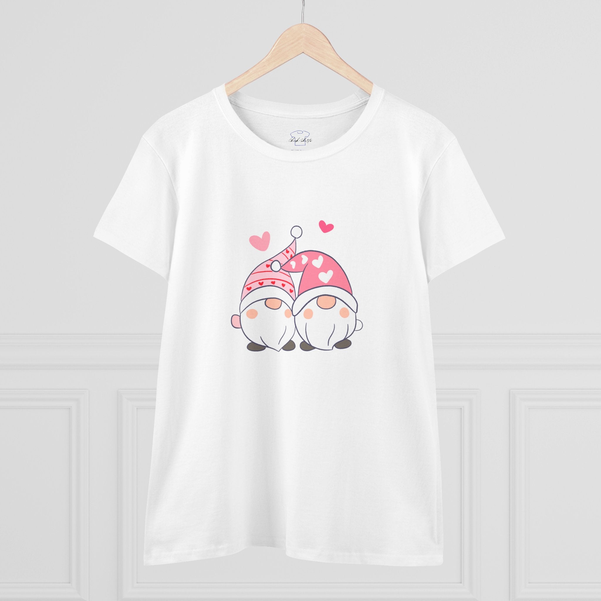 Gnome Couple Love ~ Women's Midweight Cotton Tee