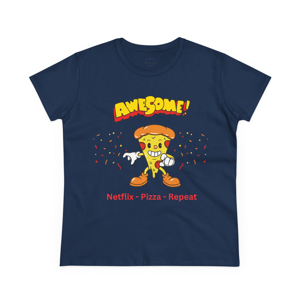 Dude-Shirts ~ Netflix - Pizza - Repeat ~ Cotton Tee
