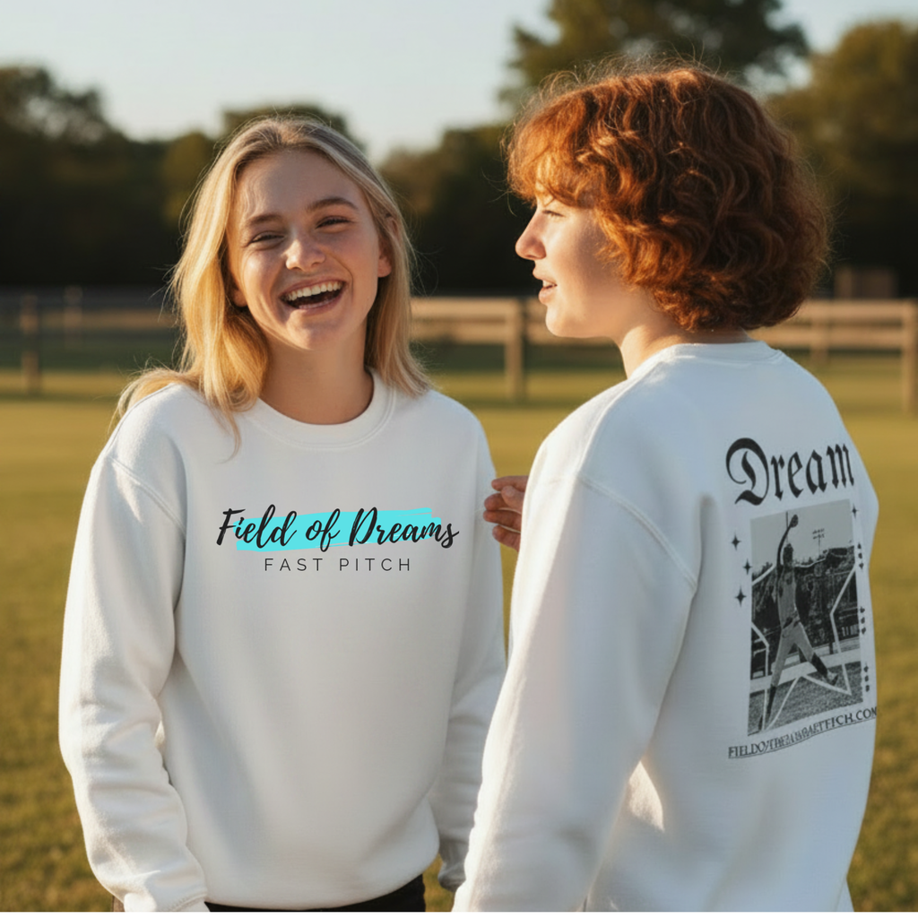 Chick-Shirts - YOUTH Field of Dreams Fast Pitch Crewneck Sweatshirt
