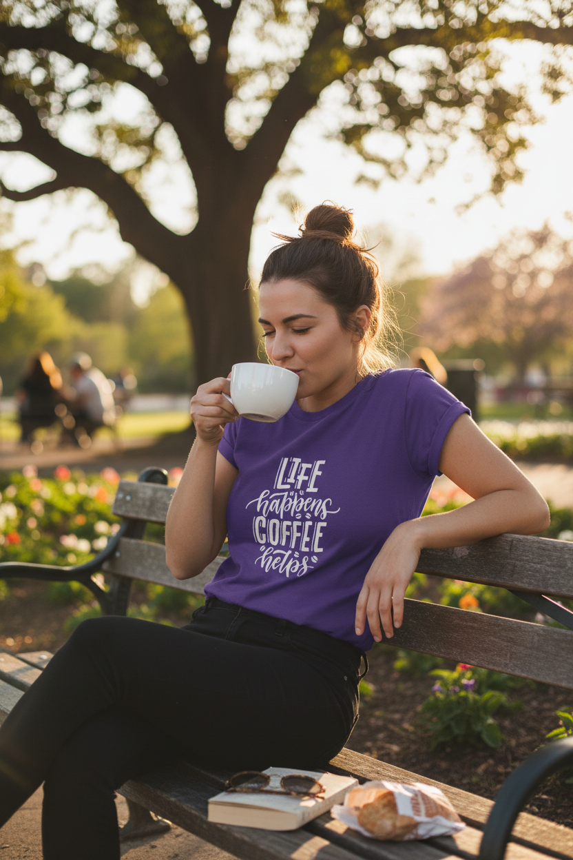Life Happens Coffee Helps - Purple Lifestyle