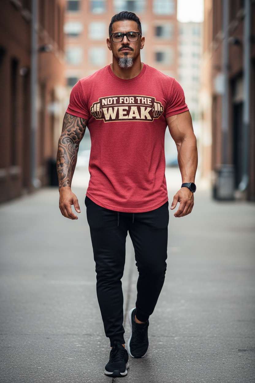 Not For The Weak — Red Variant Lifestyle with Exact Graphic