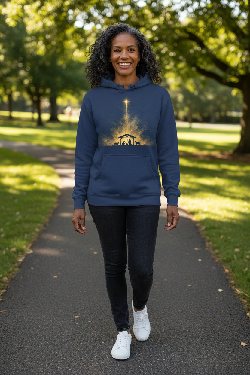 O Holy Night Hoodie — Indigo Blue Lifestyle