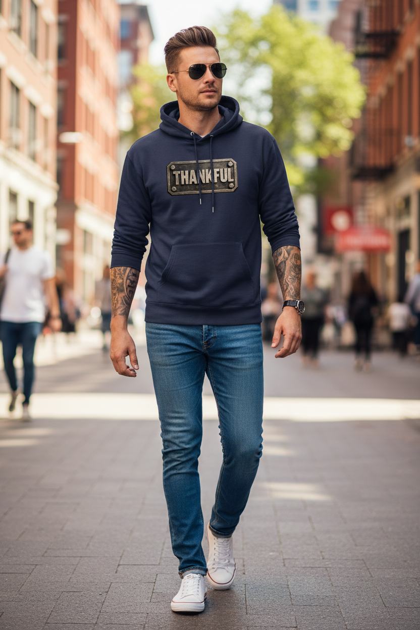 Thankful Plaque Hoodie Lifestyle
